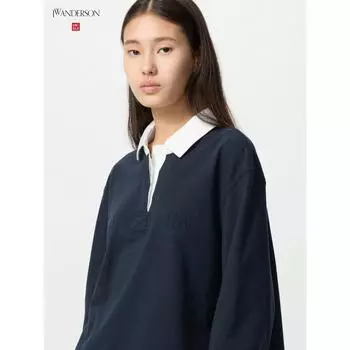 Рубашка поло Uniqlo Boxy Ruger с длинным рукавом 01 OFF WHITE/WOMEN XS