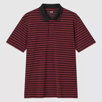 Рубашка поло UNIQLO DRY EX в полоску с коротким рукавом