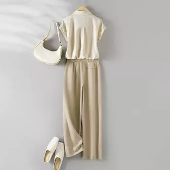 Рубашка повседневный комплект из двух предметов брюки рубашка брюки комплект женский летний новый темперамент S