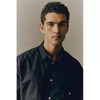 Рубашка приталенного кроя HM Easy Care Темно-синяя XS