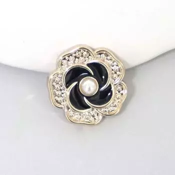 Рубашка Пуговицы Женские Нежные Цветочные Пластиковые Пуговицы Высокого Качества Daquan Перламутровые Пуговицы Аксессуары Рубашка Юбка Декоративные Пуговицы CC15 Flower Pearl Black 28L = 18MM