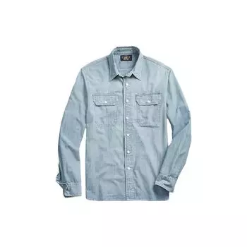 Рубашка рабочая однотонная Polo Ralph Lauren для мужчин светло-голубая MNRRWOV16820017-400 XS