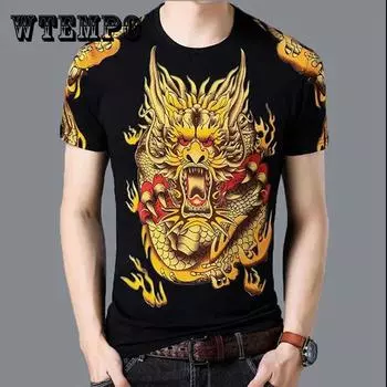 Рубашка с 3D принтом дракона, мужские футболки, летняя модная футболка, верхняя рубашка с короткими рукавами, свободный удобный пуловер XXXL