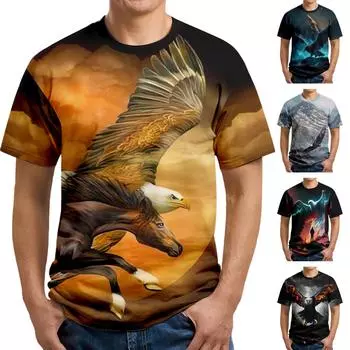 Рубашка с 3D принтом Eagle, забавная мужская одежда для папы 2XS розовый