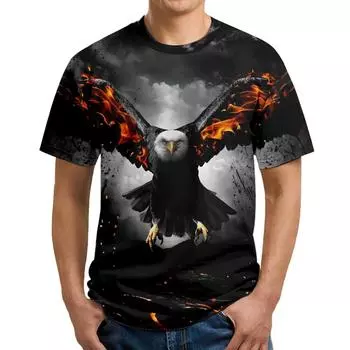 Рубашка с 3D принтом Eagle, забавная мужская одежда для папы 2XS синий