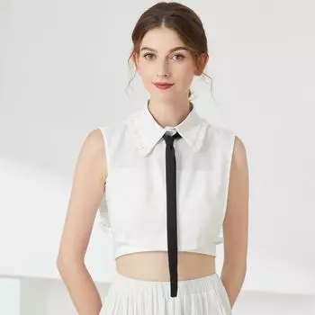 Рубашка с бантами для девочек, съемный воротник, осенний свитер, блузка, поддельный воротник, съемная воротничок для девочек, декор для поддельного воротника