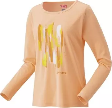 Рубашка с длинным рукавом, длинный рукав бежево-розовый M [YONEX] Женская футболка (589)