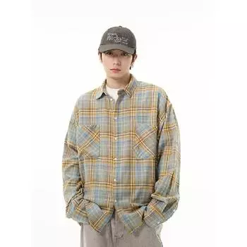 Рубашка с длинным рукавом для мальчиков, новая весенняя рубашка в американском стиле со свободными лацканами, винтажная модная повседневная легко сочетающаяся куртка M красный