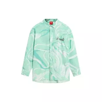 Рубашка с длинным рукавом и принтом букв Li Ning, женская, зеленая, ASHS020-3 XL