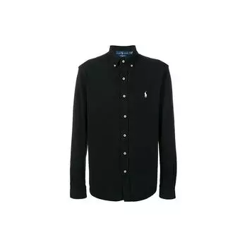 Рубашка с длинным рукавом и вышитым логотипом Polo Ralph Lauren на пуговицах, мужская черная 710654408-008 XL