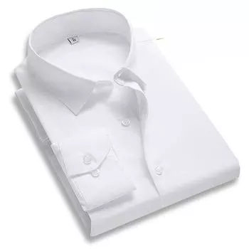 Рубашка с длинным рукавом из бамбукового волокна, однотонная, для мужчин среднего возраста, для профессионального использования, для бизнеса и отдыха 38 белый