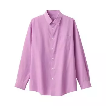 Рубашка с длинным рукавом MUJI Hemp Blend Washed Ruined AC1XAA4S Purple XL Мужская Мужская Мужская фиолетовый