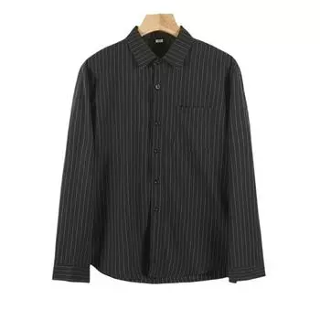 Рубашка с длинным рукавом мужская полосатая рубашка мужская облегающая большого размера XXXXL