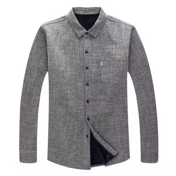 Рубашка с длинным рукавом на флисовой подкладке для папы, новая теплая зимняя мужская повседневная одежда M