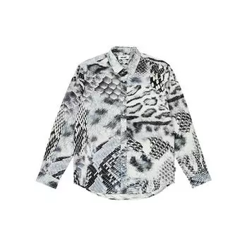 Рубашка с длинным рукавом на пуговицах Palace с животным принтом, топы унисекс, серая P25SHT009 L