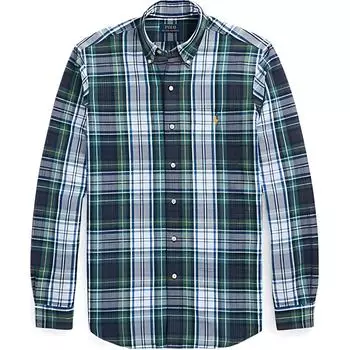 Рубашка с длинным рукавом Polo Ralph Lauren в клетку с пуговицами на воротнике для мужчин, зеленая MNPOWOV16823861100 XL