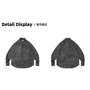 Рубашка с длинным рукавом с буквенным принтом 2024 года в японском стиле в стиле Гонконга, свободная рубашка для мальчиков, летнее модное универсальное повседневное пальто M красный