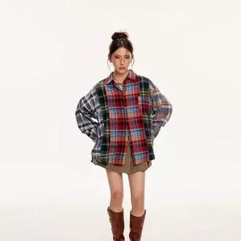 Рубашка с длинным рукавом с буквенным принтом 2024 года в японском стиле в стиле Гонконга, свободная рубашка для мальчиков, летнее модное универсальное повседневное пальто M красный