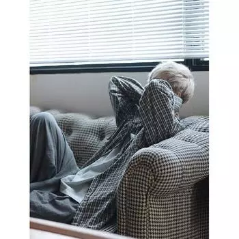 Рубашка с длинным рукавом с буквенным принтом 2024 года в японском стиле в стиле Гонконга, свободная рубашка для мальчиков, летнее модное универсальное повседневное пальто M хаки