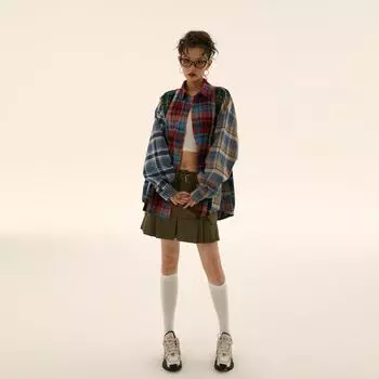 Рубашка с длинным рукавом с буквенным принтом 2024 года в японском стиле в стиле Гонконга, свободная рубашка для мальчиков, летнее модное универсальное повседневное пальто M красный