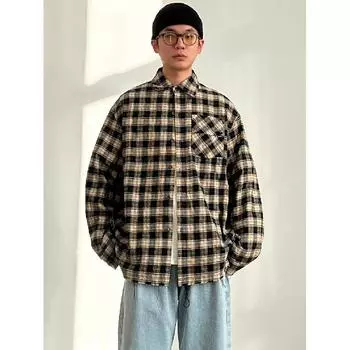 Рубашка с длинным рукавом с буквенным принтом 2024 года в японском стиле в стиле Гонконга, свободная рубашка для мальчиков, летнее модное универсальное повседневное пальто M чёрный