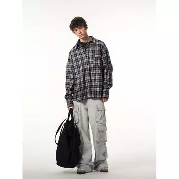 Рубашка с длинным рукавом с буквенным принтом 2024 года в японском стиле в стиле Гонконга, свободная рубашка для мальчиков, летнее модное универсальное повседневное пальто M чёрный