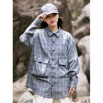 Рубашка с длинным рукавом с буквенным принтом 2024 года в японском стиле в стиле Гонконга, свободная рубашка для мальчиков, летнее модное универсальное повседневное пальто M хаки