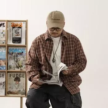 Рубашка с длинным рукавом с буквенным принтом 2024 года в японском стиле в стиле Гонконга, свободная рубашка для мальчиков, летнее модное универсальное повседневное пальто M красный