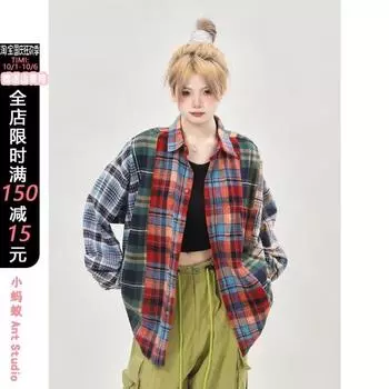 Рубашка с длинным рукавом с буквенным принтом 2024 года в японском стиле в стиле Гонконга, свободная рубашка для мальчиков, летнее модное универсальное повседневное пальто M красный