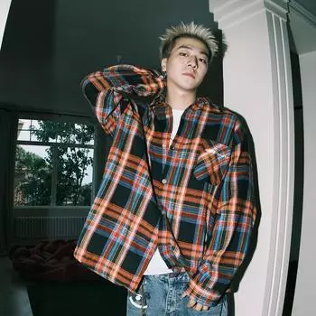 Рубашка с длинным рукавом с буквенным принтом 2024 года в японском стиле в стиле Гонконга, свободная рубашка для мальчиков, летнее модное универсальное повседневное пальто M красный