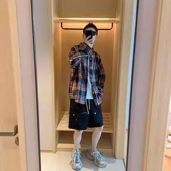 Рубашка с длинным рукавом с буквенным принтом 2024 года в японском стиле в стиле Гонконга, свободная рубашка для мальчиков, летнее модное универсальное повседневное пальто M красный