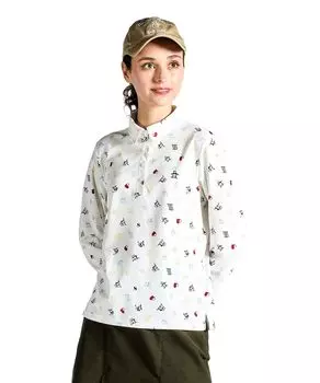 Рубашка с длинным рукавом с рисунком пингвина и летающего пингвина, впитывающая пот, быстросохнущая, эластичная, с защитой от ультрафиолета, солнцезащитная, гольф MG4FLS80L WH00 [Munsingwear] женская (белый)