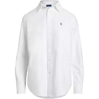 Рубашка с длинным рукавом с вышитым логотипом Polo Ralph Lauren и пуговицами, мужская белая 710792041-001 L