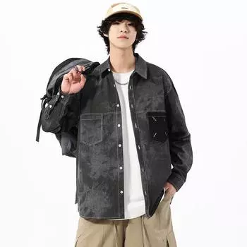 Рубашка с длинными рукавами для мужчин, новая повседневная джинсовая куртка на весну и осень, свободный хлопок, универсальная, модная брендовая одежда для мальчиков и подростков M