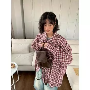 Рубашка с длинными рукавами в американском ретро-стиле с контрастными цветами в стиле пэчворк для мужчин и женщин, весна/лето, новая свободная повседневная рубашка с солнцезащитным кремом, пальто M жёлтый