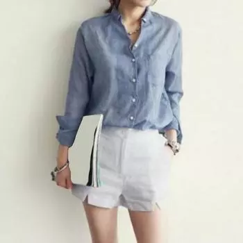 Рубашка с карманами и рукавами большого размера с нашивками, топы, длинная свободная однобортная тонкая повседневная рубашка, рабочая одежда M белый