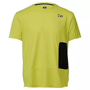 Рубашка с коротким рукавом и карманом DAIWA Active Dry, лаймово-желтая, размер L, DE-8121