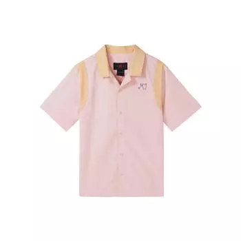 Рубашка с коротким рукавом и кубинским воротником Jordan Letter Print, женские рубашки, светло-розовые DZ3341-610 M