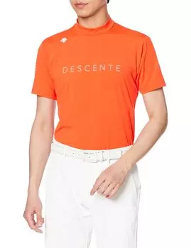 Рубашка с коротким рукавом и воротником-стойкой с логотипом на груди. Впитывает пот, быстросохнущая, устойчива к ультрафиолетовому излучению. Растягивается. Гольф DGMVJA15 OR00 Эквивалент японского размера L [DESCENTE