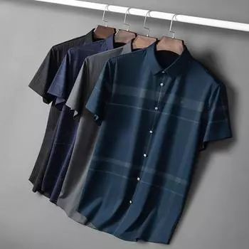 Рубашка с коротким рукавом мужская деловая повседневная рубашка против морщин M