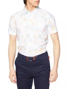 Рубашка с коротким рукавом, впитывающая пот, быстросохнущая, с защитой от ультрафиолетового излучения, эластичная, с узором «тай-дай» по всей поверхности, гольф DGMVJA09 WH00, эквивалент японского размера 3L [DESCENTE