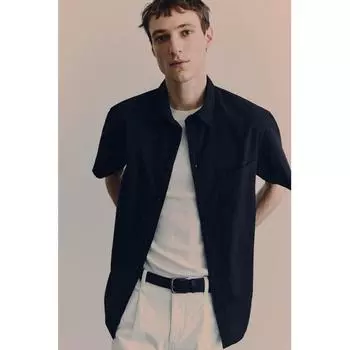 Рубашка с короткими рукавами HM Regular fit черная