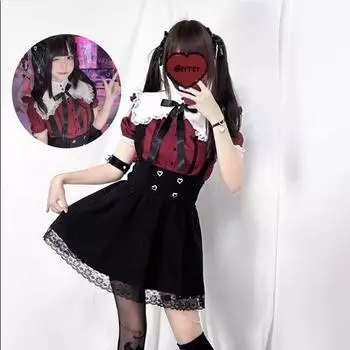 Рубашка с квадратным вырезом и бантом Di Lei Tie L чёрный