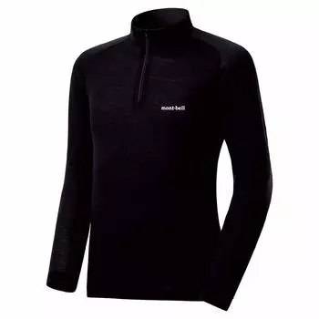 Рубашка с высоким воротом из шерсти мериноса черного цвета, размер L, Mont-bell [mont-bell] #1107656 MW. [Средней толщины] Мужской