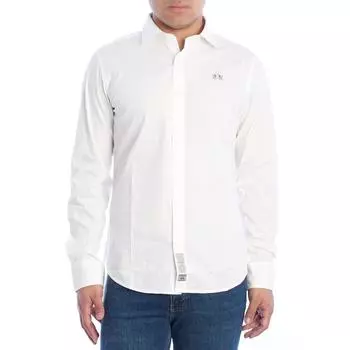 Мужская приталенная рубашка с длинным рукавом YMC002-PP483 L белый