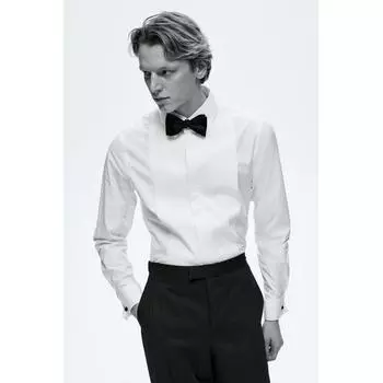 Рубашка-смокинг HM Slim Fit белого цвета XXL