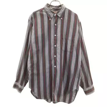 РУБАШКА SOFT TOUCH 60-х годов винтажная В полоску С длинным рукавом На пуговицах Мужская Б/у
