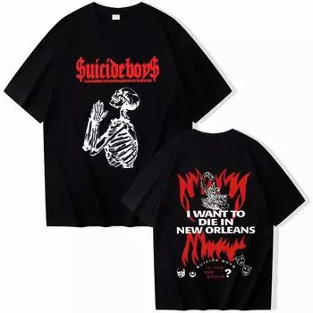 Рубашка Suicideboys G59 Рубашка Suicideboys Suicideboys Merch Американский хип-хоп O-образный вырез Повседневные унисекс рубашки с коротким рукавом Топы S