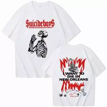 Рубашка Suicideboys G59 Рубашка Suicideboys Suicideboys Merch Американский хип-хоп O-образный вырез Повседневные унисекс рубашки с коротким рукавом Топы S
