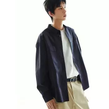 Рубашка свободного кроя HM Utility черного цвета XS